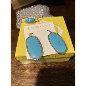 Kendra Scott Bracelet And Earrings Sleeping Beauty Turquoise Adjustable Bangle